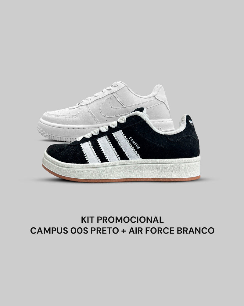 Kit Ad. Campus Preto + Air Force Branco